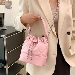 Pink Faux Leather crossbody bag